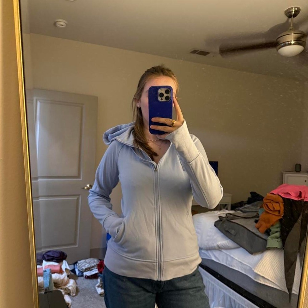 Athleta light blue/purple zip up with hoodie